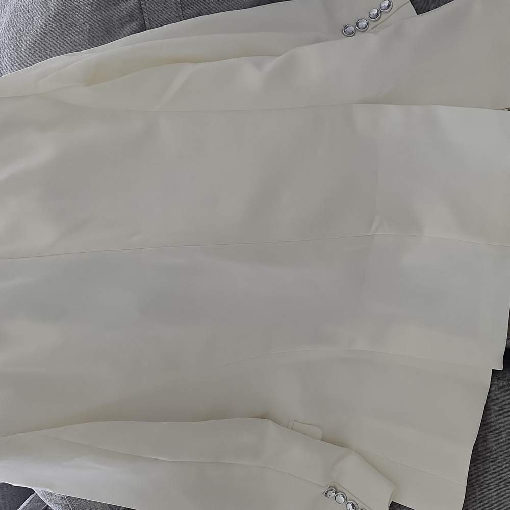 Nova Luxe Tuxedo Off White Women's Blazer Sz L - Picture 4 of 8